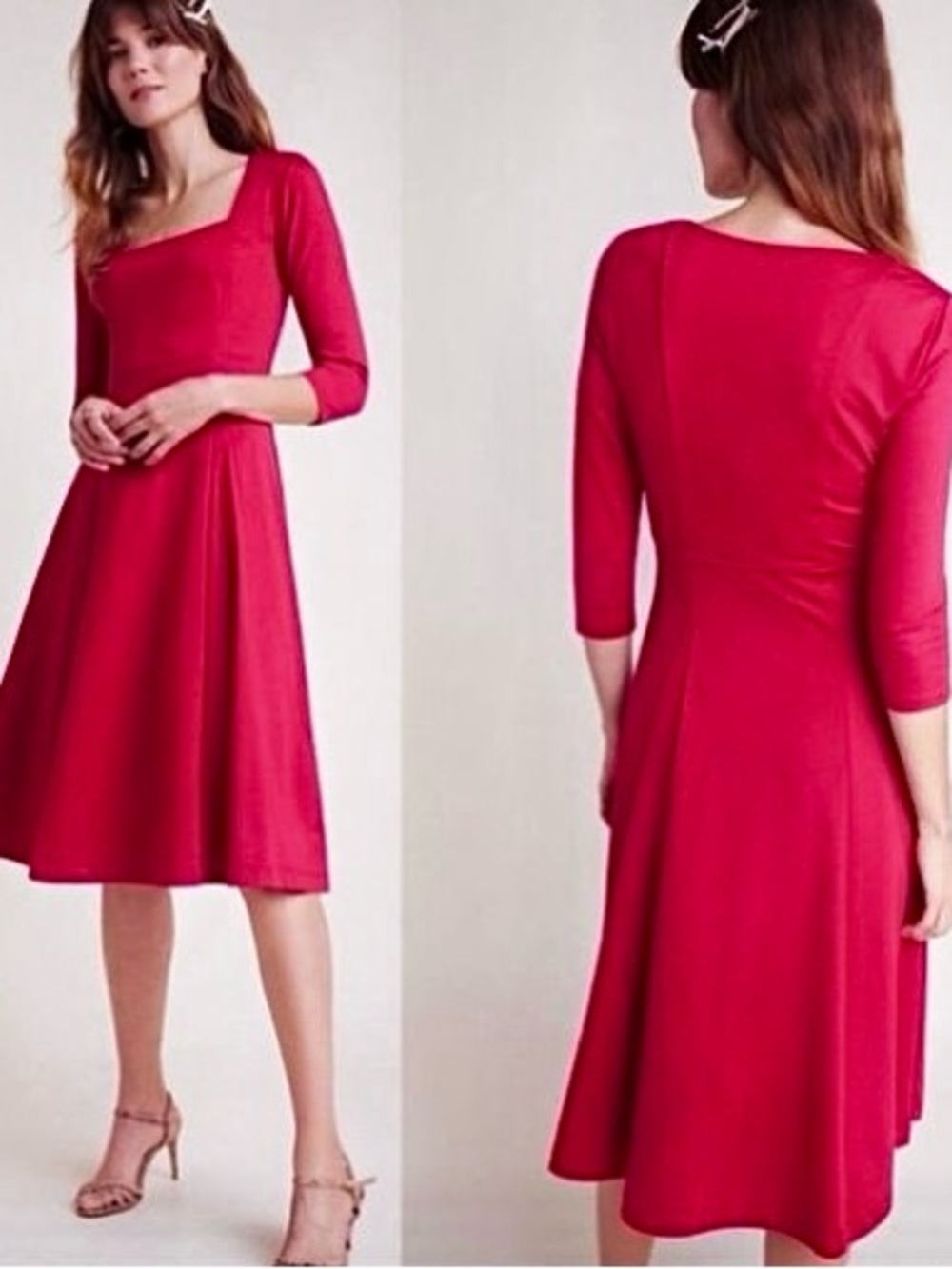 Nwt Maeve Anthropologie Jocelyn Red Ponte Knit Dress